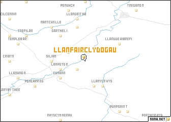 map of Llanfair Clydogau