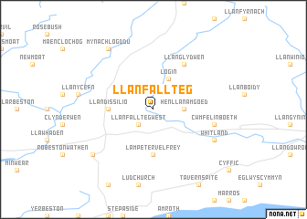 map of Llanfallteg