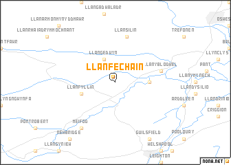 map of Llanfechain