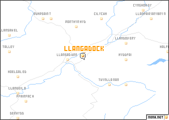 map of Llangadock