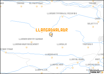 map of Llangadwaladr