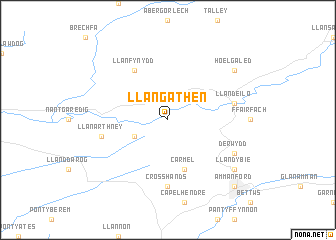 map of Llangathen