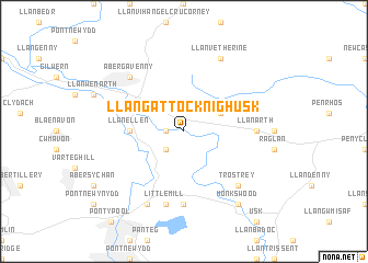 map of Llangattock nigh Usk