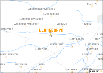 map of Llangedwyn