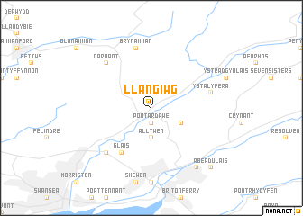 map of Llangiwg