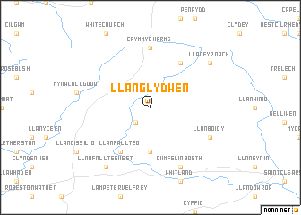 map of Llanglydwen