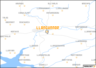 map of Llangunnor