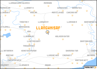 map of Llangwm-isaf