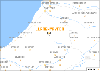 map of Llangwyryfon