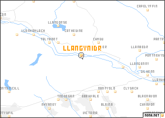 map of Llangynidr
