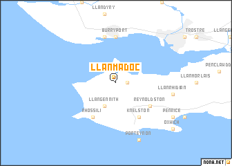 map of Llanmadoc