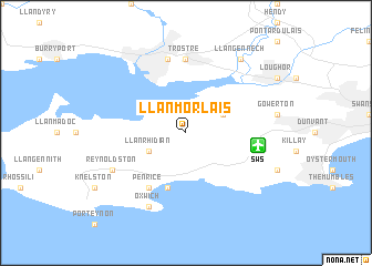 map of Llanmorlais