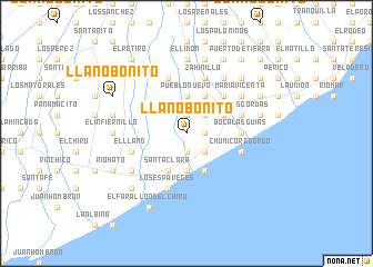 map of Llano Bonito