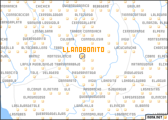map of Llano Bonito
