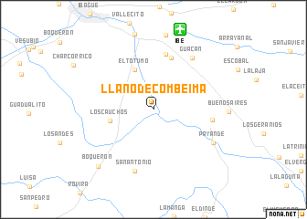 map of Llano de Combeima