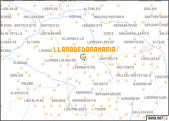 map of Llano de Doña María