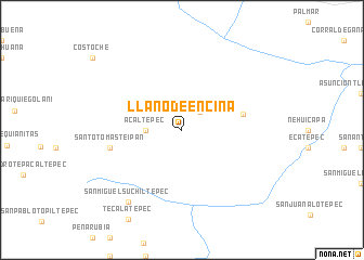 map of Llano de Encina