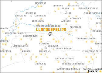 map of Llano de Felipa