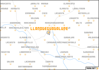 map of Llano de Guadalupe