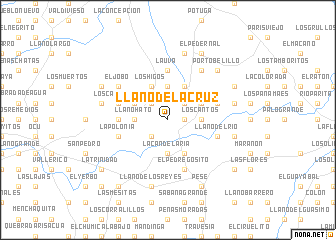 map of Llano de la Cruz