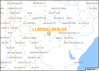 map of Llano de la Palma