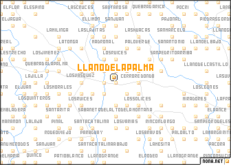 map of Llano de la Palma