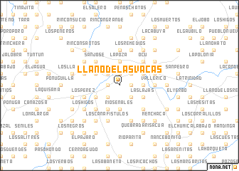 map of Llano de Las Vacas