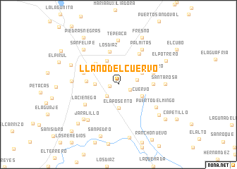 map of Llano del Cuervo