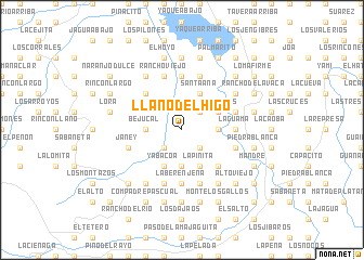 map of Llano del Higo