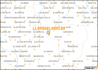 map of Llano del Horcón