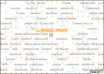 map of Llano del Padre