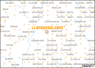 map of Llano de Solubre