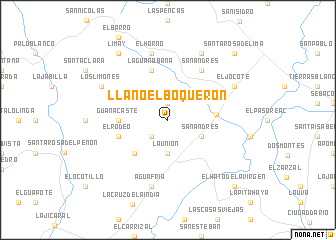 map of Llano El Boquerón