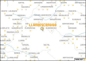 map of Llano Escondido