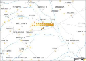 map of Llanogrande