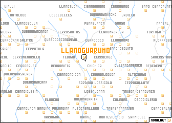 map of Llano Guarumo