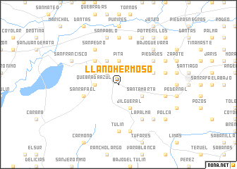 map of Llano Hermoso