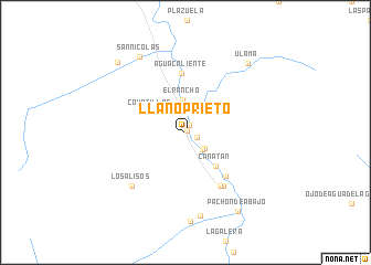 map of Llano Prieto