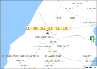 map of Llanos de la Concepción