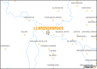 map of Llanos Grandes