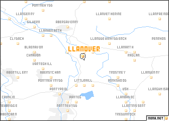 map of Llanover