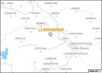 map of Llanrhaiadr