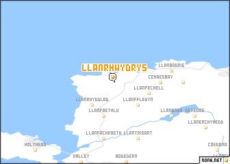 map of Llanrhwydrys