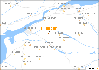 map of Llanrug