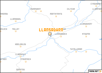 map of Llansadwrn