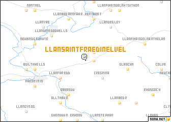 map of Llansaintfraed in Elvel
