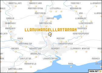 map of Llanvihangel Llantarnam