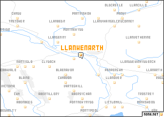 map of Llanwenarth