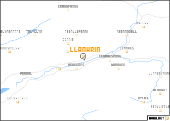 map of Llanwrin