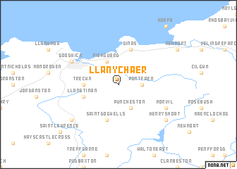 map of Llanychaer